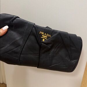Prada Black Leather Evening Bag